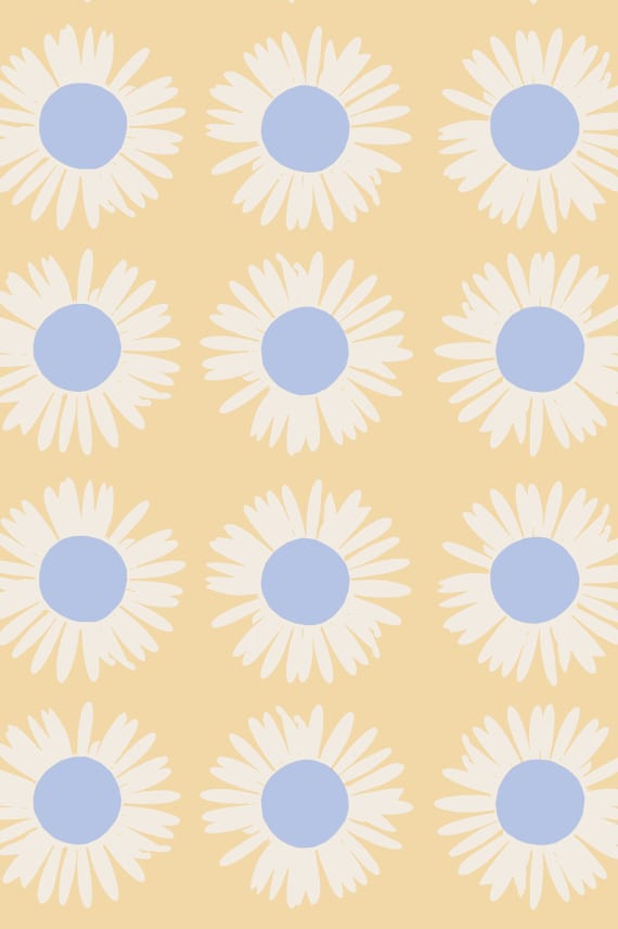 AURINGONKUKKA -puuvillakangas vaaleansininen